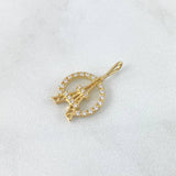 Dije Torre Eiffel Aro 1.75gr / 2.2cm / Circones Blancos Oro Amarillo