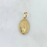 Dije Virgen Milagrosa 1.25gr / 2.2cm / Medalla Ovalada Oro Amarillo