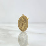 Dije Virgen Milagrosa 1.25gr / 2.2cm / Medalla Ovalada Oro Amarillo