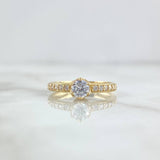 Anillo Solitario Corona Tinker 2.55gr / T6 1/4 / Circones Blancos Oro Amarillo