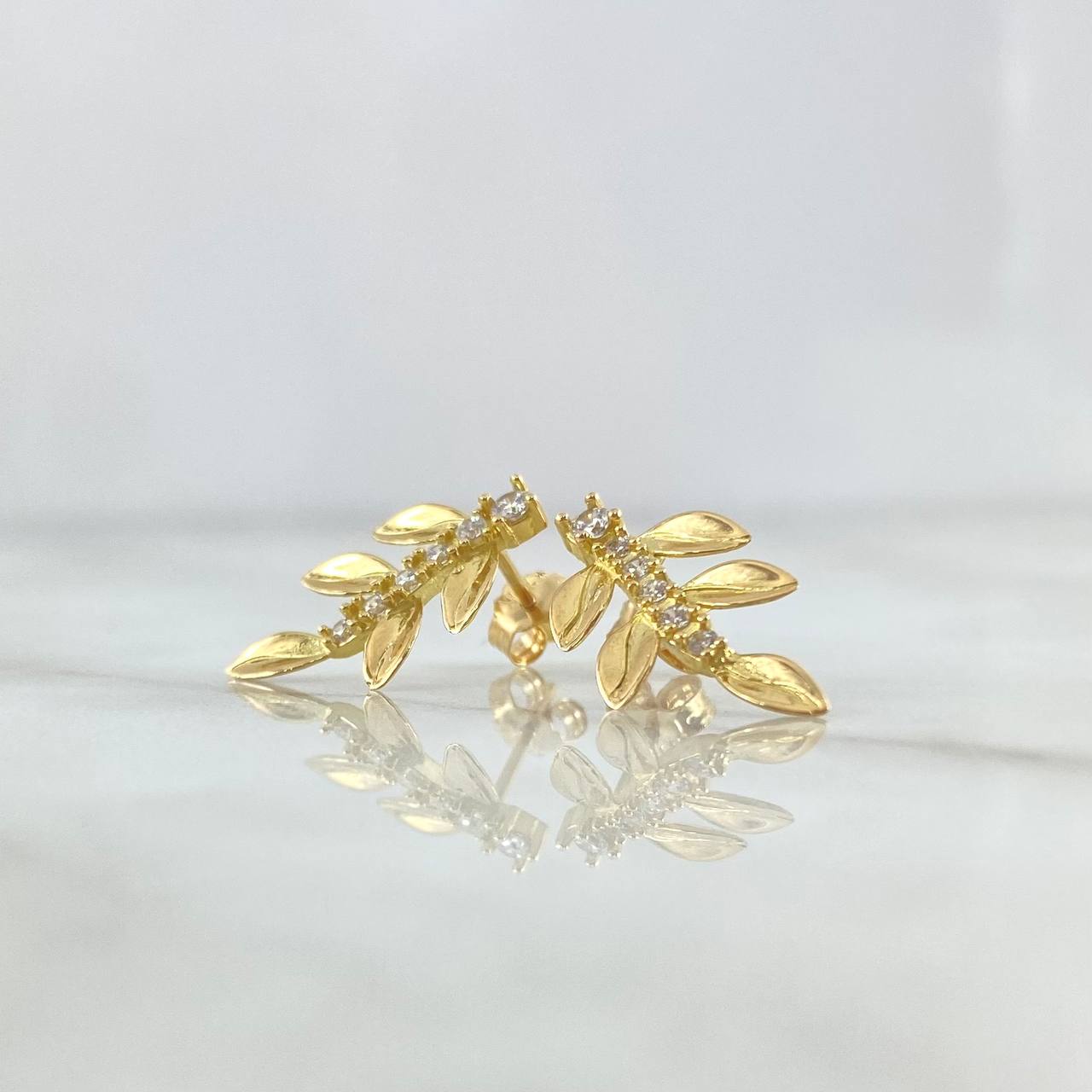 Topos Hoja Sirena 2.75gr / 2cm / Circones Blancos Oro Amarillo