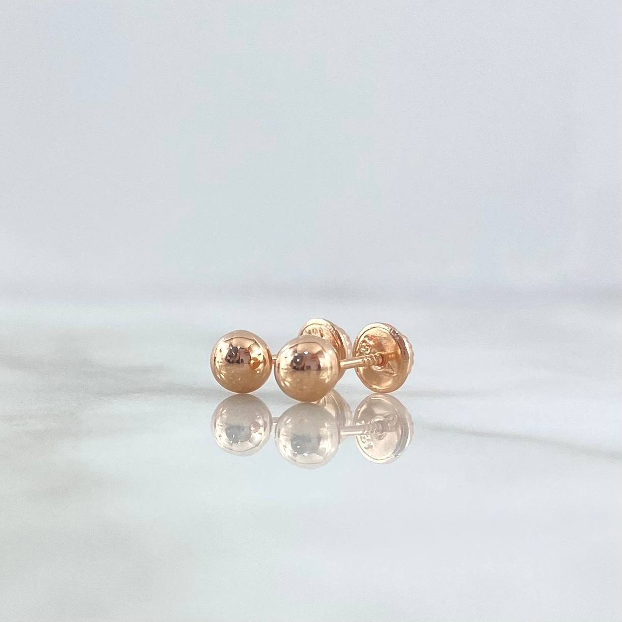 Topos Bola Lisa 0.9gr / 8mm Oro Rosa 18K ©