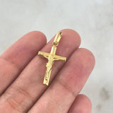 Dije Cruz Cristo 1.05gr / 3cm / Troquelado Oro Amarillo