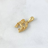 Dije Herradura Caballo Relieve 1.9gr / 2cm / Circones Blancos Oro Amarillo ©