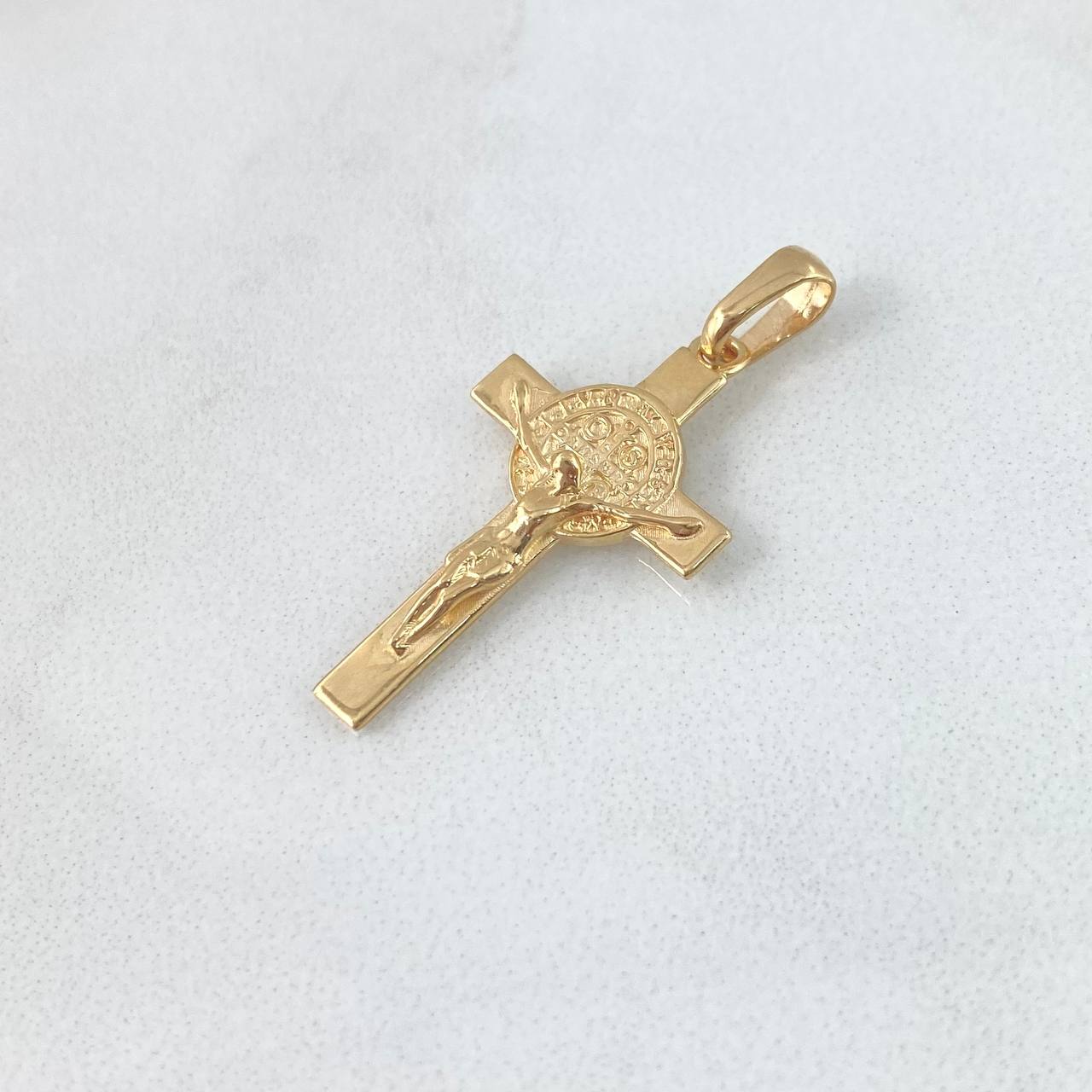 Dije Cruz Cristo 1.8gr / 3cm / San Benito Oro Amarillo