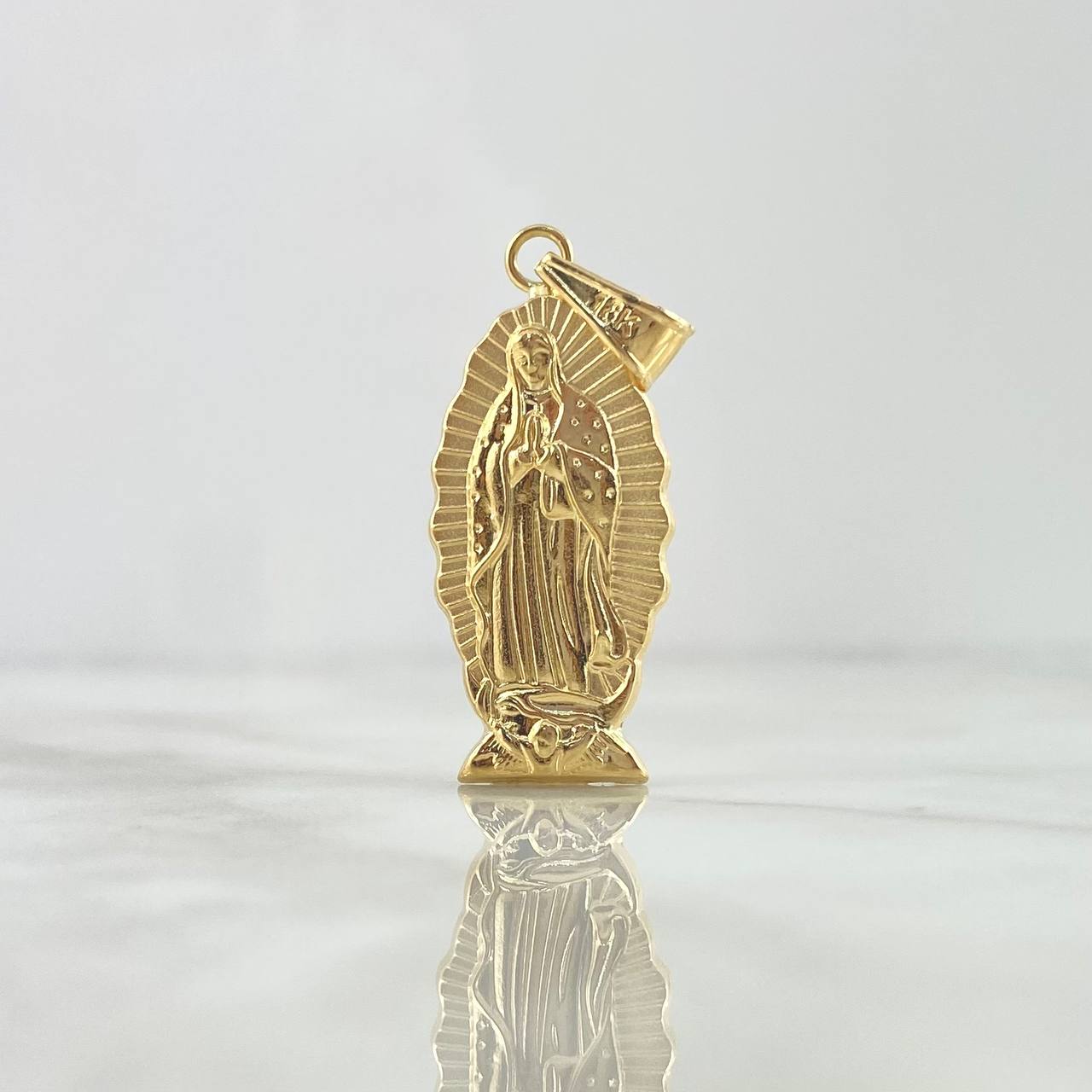 Dije Virgen Guadalupe Silueta 2.5gr / 4.3cm / Troquelada Oro Amarillo ©