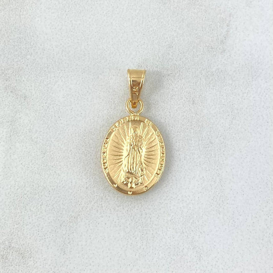 Dije Virgen Guadalupe 0.8gr / 2cm /  Medalla Mate  Oro Amarillo 18K