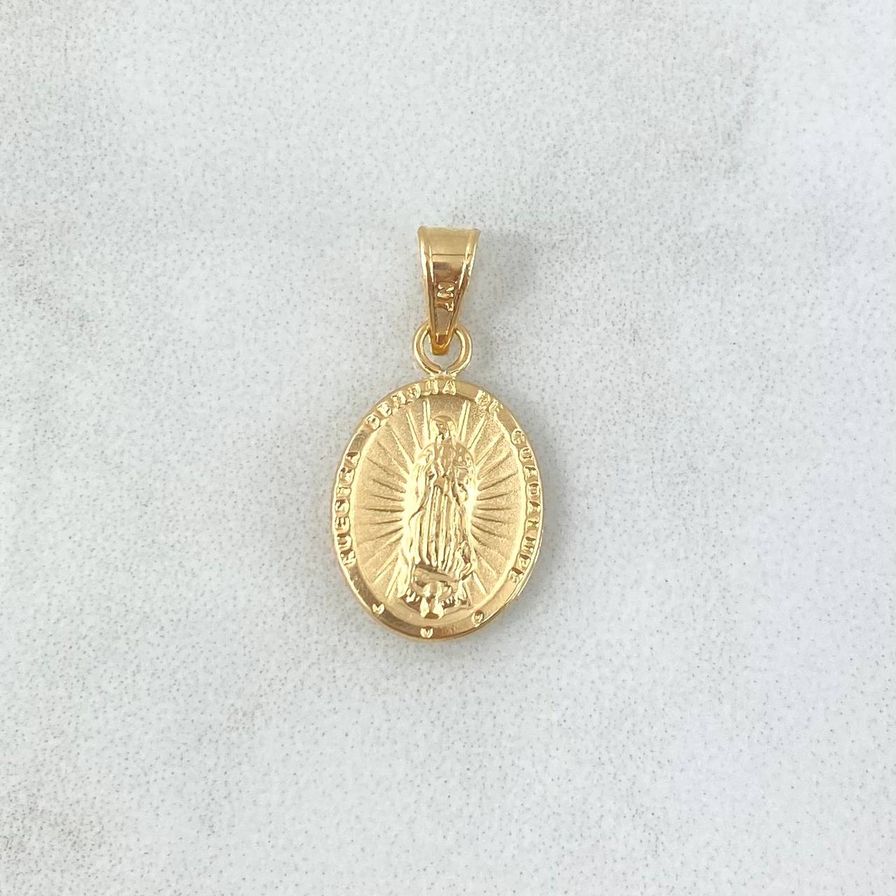 Dije Virgen Guadalupe 0.65gr / 2cm /  Medalla Mate  Oro Amarillo 18K