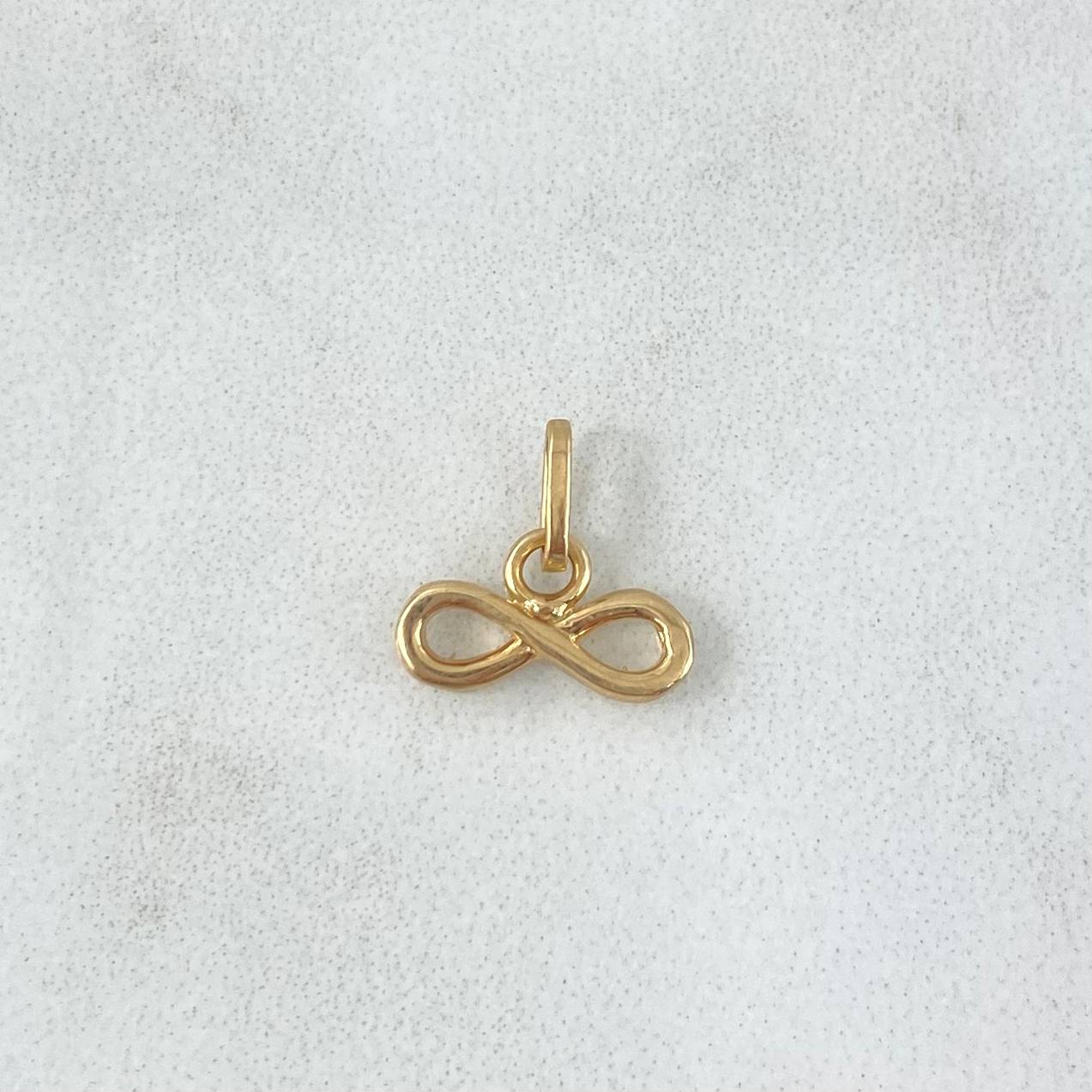 Dije Infinito 0.6gr / 1cm / Silueta Lisa Oro Amarillo