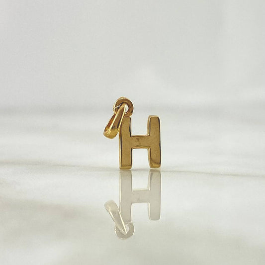 Dije Letra H Lisa 0.65gr / 1.4cm / Oro Amarillo