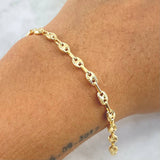 Pulso GC 3.3gr / 18.5cm / 4mm Diamantado Oro Amarillo 18K