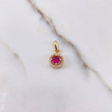 Dije Halo Circulo 1.7gr / 1.8cm / Circones Fucsia Blancos Oro Amarillo &