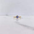 Anillo Solitario Halo 1.9gr / T7 1/4 / Circones Azul Blancos Oro Amarillo &