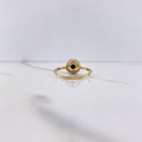 Anillo Solitario Halo 2.35gr / T7 1/4 / Circones Negro Blancos Oro Amarillo &