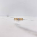 Anillo Solitario Churumbela 2gr / T6 1/2 / Circones Blancos Oro Amarillo &