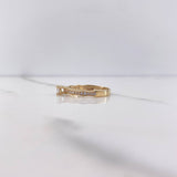 Anillo Solitario Churumbela 2gr / T6 1/2 / Circones Blancos Oro Amarillo &