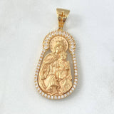 Dije Virgen del Carmen 12.25gr / 4.5cm / Mate Circones Blancos Oro Amarillo