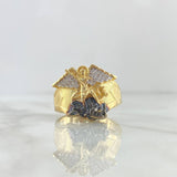 Anillo San Miguel Arcangel 10.7gr / T8 1/4 / Circones Blancos Dos Oros Negro Amarillo 18K *