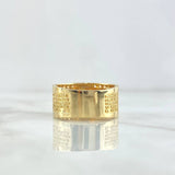 Anillo Cruz Padre Nuestro 10gr / T9 1/4 / Circones Blancos Oro Amarillo 18K