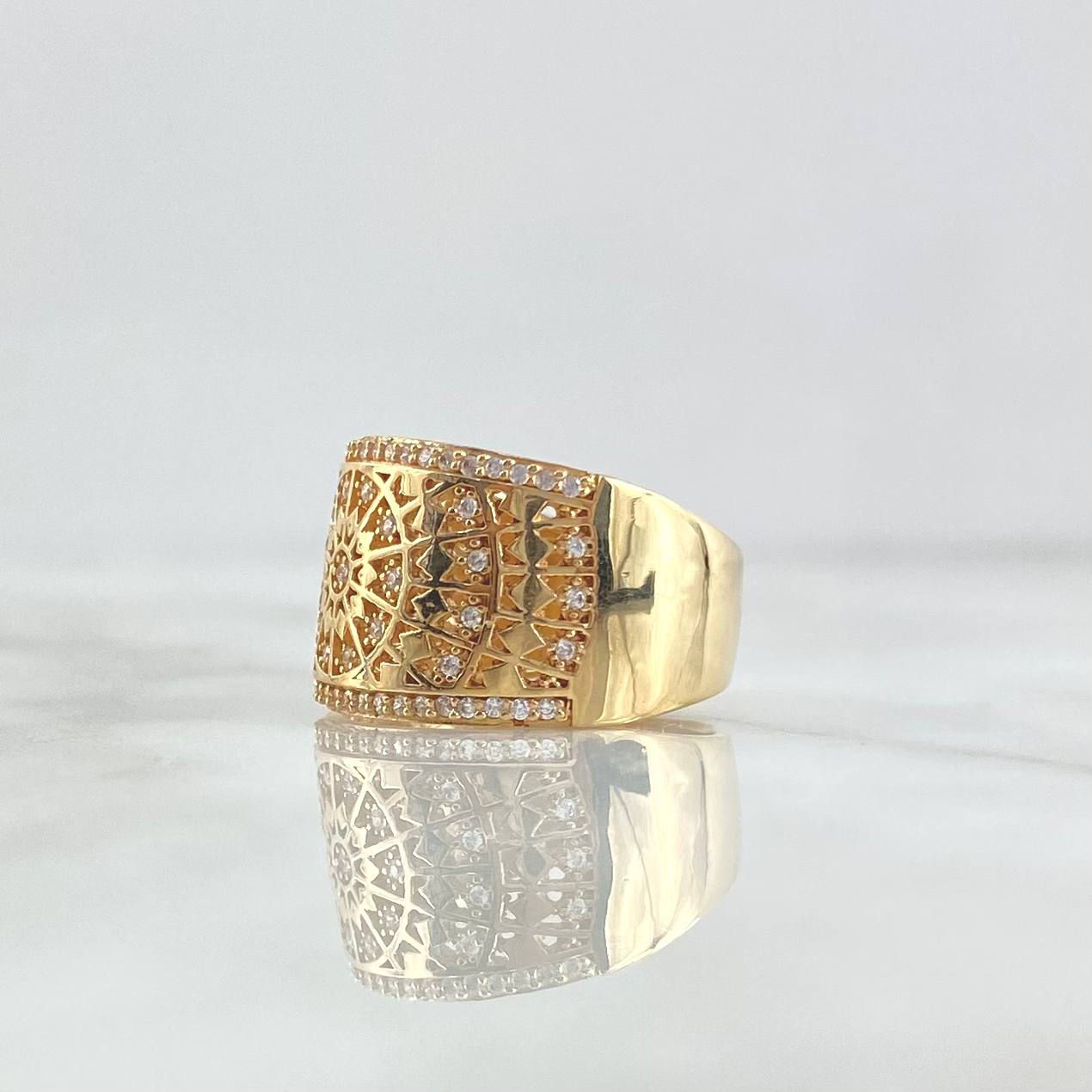 Anillo Caleidoscopio 7.6gr / T7 / Circones Blancos Oro Amarillo ©