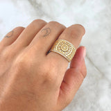 Anillo Caleidoscopio 7.6gr / T7 / Circones Blancos Oro Amarillo ©