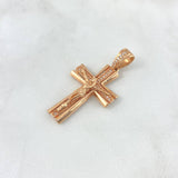 Dije Cristo Cruz 4.95gr / 3.8cm Circones Blancos Oro Rosa (Oferta)