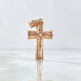 Dije Cristo Cruz 4.95gr / 3.8cm Circones Blancos Oro Rosa (Oferta)