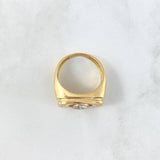 Anillo Sello Signo Pesos 7.1gr / T10 / Circones Blancos Tres Oros