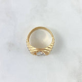 Anillo Caballo En Aro 10.45gr / T10 / Circones Blancos Tres Oros