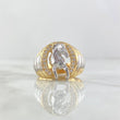 Anillo Caballo En Aro 10.45gr / T10 / Circones Blancos Tres Oros