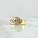 Anillo Sello Oso Doble 1.9gr / T9 1/4 / Texturizado Tres Oros