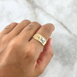 Anillo Sello Oso Doble 1.9gr / T9 1/4 / Texturizado Tres Oros