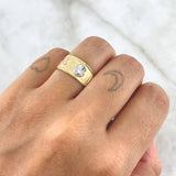 Anillo Sello Hongo Doble 1.65gr / T7 / Texturizado Tres Oros