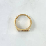 Anillo Hebilla Rectangulo 5.5gr / T10 1/2 / Circones Blancos Y Negros Oro Amarillo