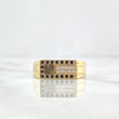 Anillo Hebilla Rectangulo 5.5gr / T10 1/2 / Circones Blancos Y Negros Oro Amarillo