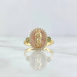 Anillo Virgen Guadalupe Flores 3.95gr / T8 / Circones Blancos Verdes Y Fucsias Dos Oros Amarillo Rosa