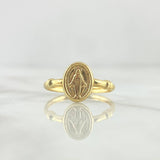 Anillo Virgen Milagrosa 1.35gr / T9 / Nudo Liso Oro Amarillo