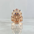 Anillo Indio 10.85gr / T9 3/4 / Circones de Colores Oro Rosa *