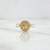 Herraje Letra K 0.4gr / 1.3cm / Circulo Mate Oro Amarillo 18K