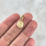 Dije Letra C 0.45gr / 2cm / Ovalada Texturizada Oro Amarillo