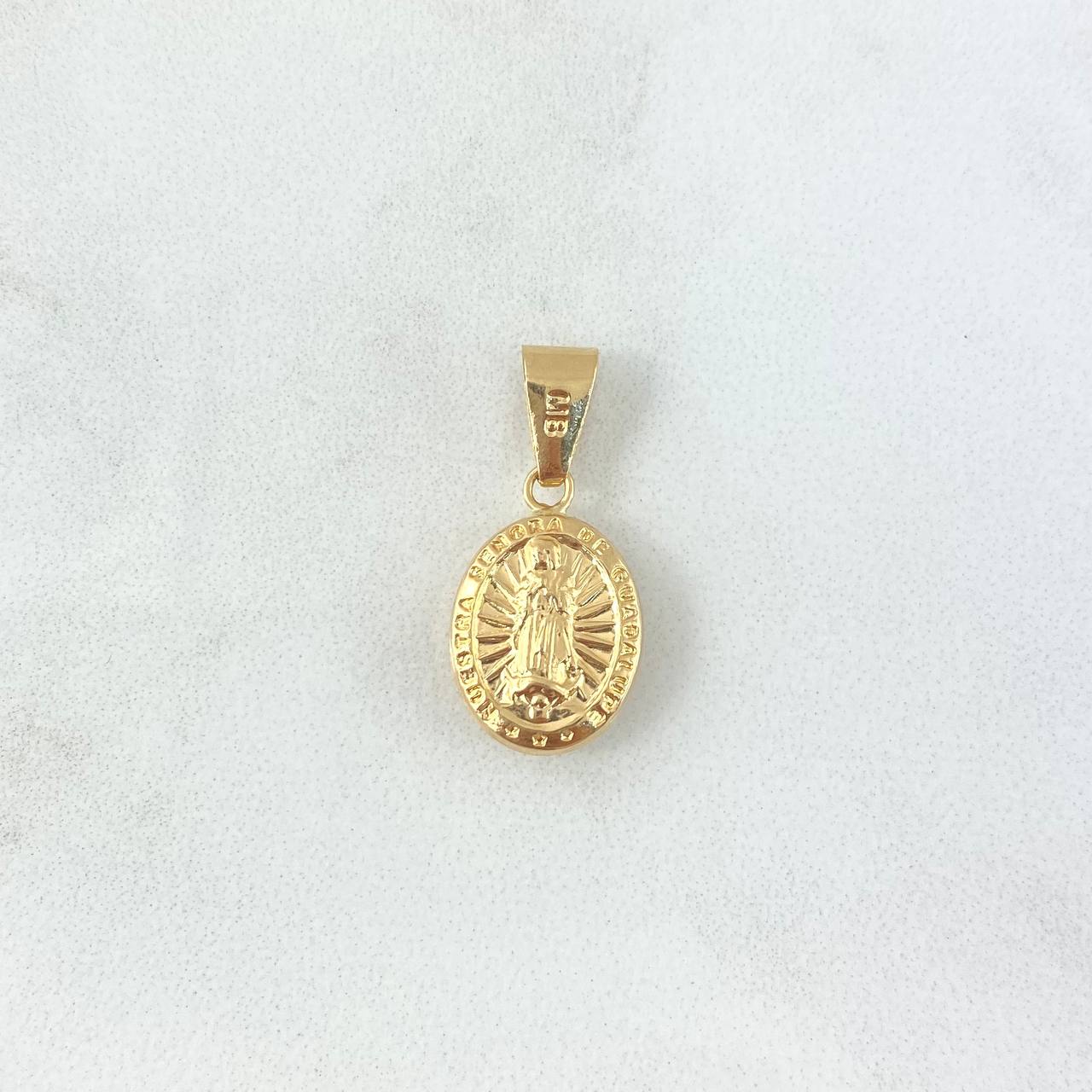 Dije Virgen Guadalupe 0.85gr / 2.2cm / Troquelado - Cargador Liso Oro Amarillo