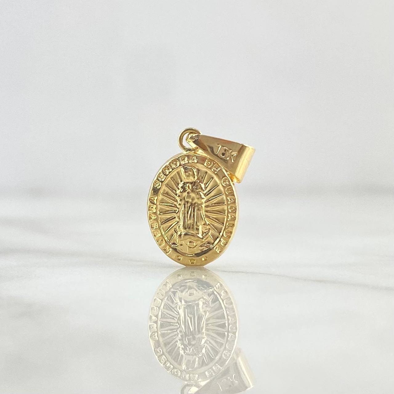 Dije Virgen Guadalupe 0.85gr / 2.2cm / Troquelado - Cargador Liso Oro Amarillo