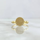 Anillo Sello Fe 1.45gr / T8 3/4 / Nudo Liso Oro Amarillo 18K