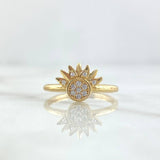 Anillo Pareja Sol y Luna 3.45gr / T6 - T7 1/4 / Circones Blancos - Azules Dos Oros Amarillo Blanco *