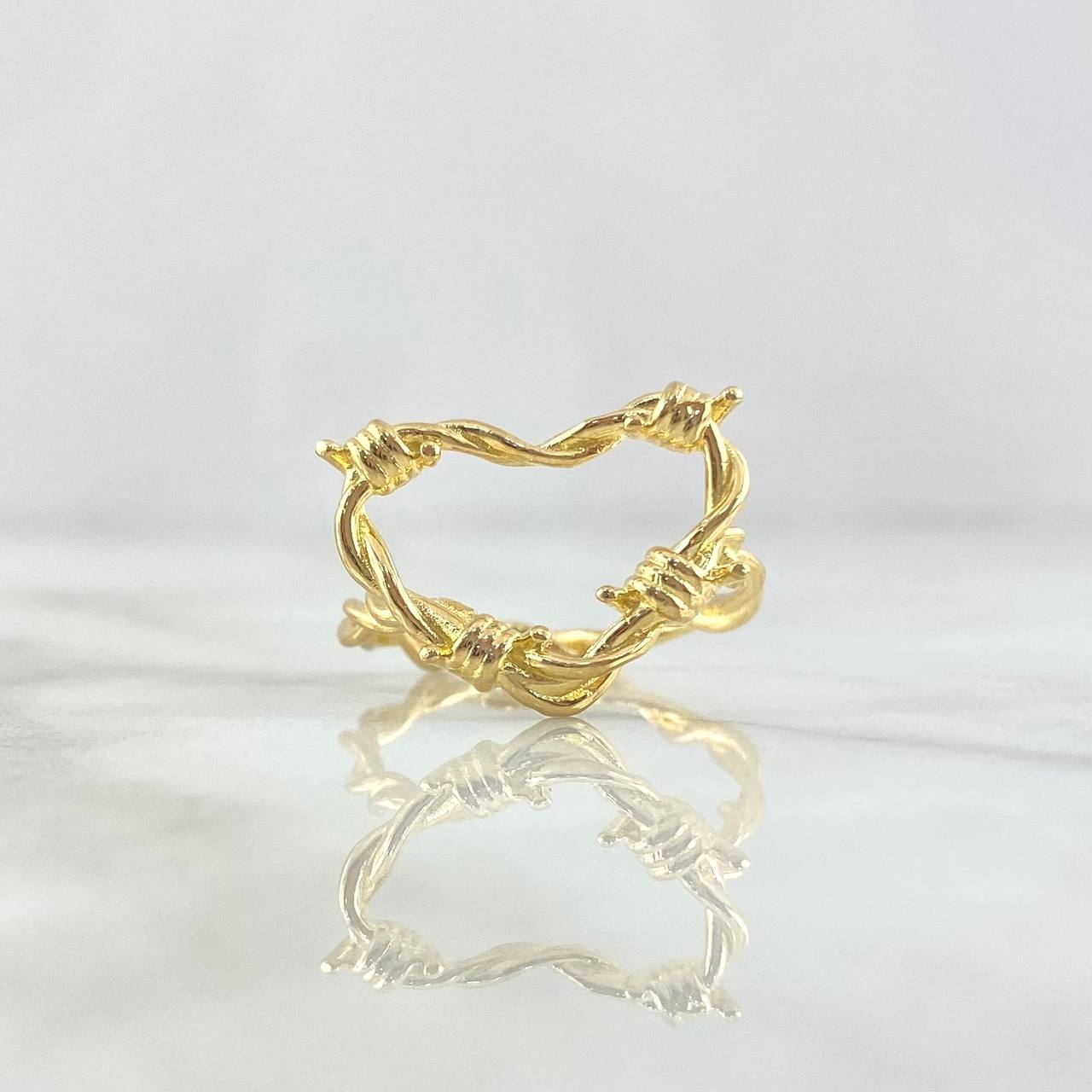 Anillo Corazón Alambrado 4gr / T5 1/2 / Oro Amarillo 18K *