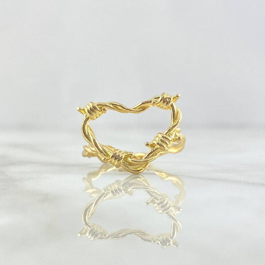 Anillo Corazón Alambrado 4gr / T5 1/2 / Oro Amarillo 18K *