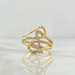 Anillo Nota Musical Rustica 4.25gr / T6 1/2 / Circones Blancos Oro Amarillo *