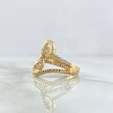 Anillo Nota Musical Rustica 4.25gr / T6 1/2 / Circones Blancos Oro Amarillo *