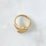 Anillo Nota Musical Rustica 4.25gr / T6 1/2 / Circones Blancos Oro Amarillo *