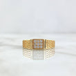 Anillo Mosaico Basteado 2.6gr / T6 3/4 / Circones Blancos Oro Amarillo ©